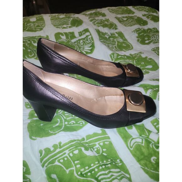 Massimo Baldi Women's Blk Career Pump Size 40 or 9M Made In Italy Leather - Picture 7 of 16